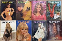Lot of (8) 1968 Playboy Magazines