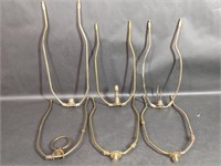 6 Brass Toned Metal Lamp Harps