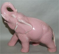 MCM Pink Pottery Trunk Up Elephant Figure 6.5"L