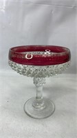 7.5 inch Ruby Red Glass Pedestal Cup