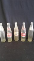 5 Vtg Nehi Glass Pop Bottles