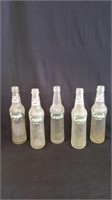 5 Vtg Crush Glass Pop Bottles