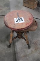 Vintage Piano Stool with Glass Ball & Iron Claw