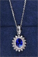 1.2ct Royal Blue Sapphire 18Kt Gold Pendant