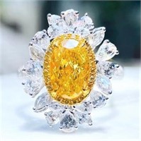 2.4ct Natural Yellow Diamond 18Kt Gold Ring