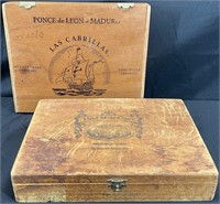 2 Vintage Wood Honduran Cigar Boxes