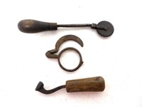lot of 3 - Brass Wheel Hand Forge Marker others