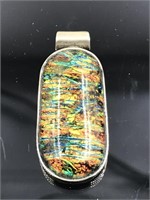 Sterling Silver Fused Dichroic Glass Pendant