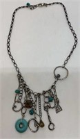 16" Sterling Silver & Turquoise Necklace