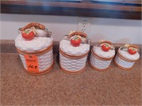 Lot 164  (4) piece Tomato Canister Set.