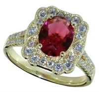 Elegant 2.07 ct Ruby & VS Lab Diamond Ring