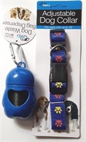 DOG COLLAR & WASTE BAGS W/ DISPENSER