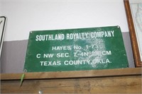 OIL LEASE METAL SIGN APPX 14"X22"