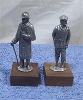 Pewter Sherlock Holmes and Dr. Watson figures. On
