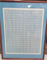 US Stamps #771 Sheet of 200 Mint and Framed, full