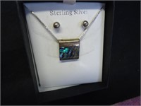 Sterling silver necklace & earrings