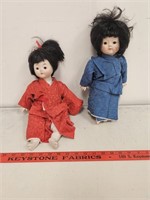 (2) Japanese Dolls w Porcelain Faces