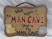 Wood "The Man Cave" Sign 9" x 12 1/4"