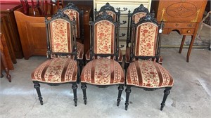 Set of Six Victorian Carved Side Chairs