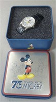 75 years with Mickey watch and box