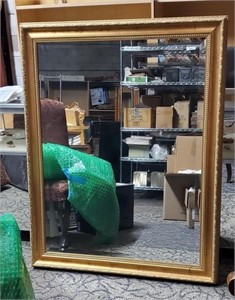 Large Designer Mirror with Gold Frame