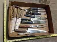 19 pcs, kitchen chef knives, steak knives,