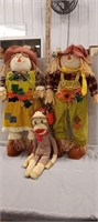 2 Scarecrow Decorations (Approx.  24" Tall),