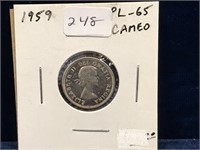 1959 Can Silver Ten Cent Piece  PL65