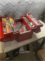 Toolbox with a quantity of miscellaneous toolsI