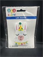 LED Llama Light Up Party Badge