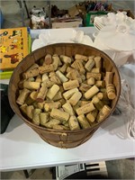 basket of wine corks