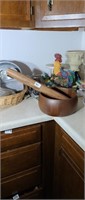 Lebanon Wood Ware Bowl & Wooden Rolling Pin