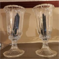 FOOTED CANDLE HOLDERS GOBLET AND STAND STYLE 12"