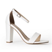 WF6203  J. Adams Shirley Heel Sandals White PU 6