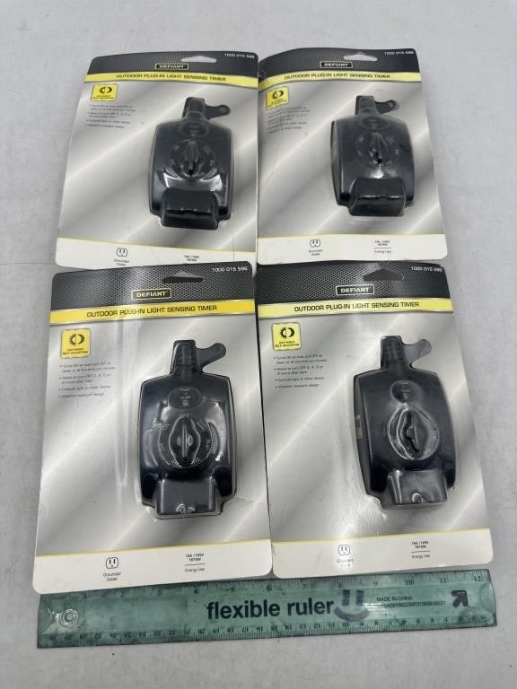 NEW Lot of 4- Defiant Outdoor Plug In Light