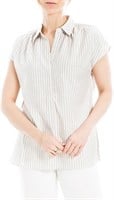 Women's Short Sleeve V-Neck Collar Blouse Medium