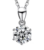 925S 3.0ct Moissanite Diamond Solitaire Necklace