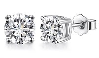 925S 2.0ct Moissanite Diamond Stud Earrings