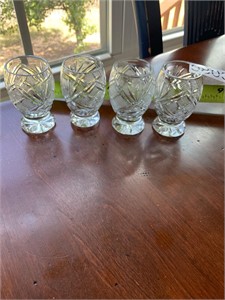 4 crystal shot style glasses