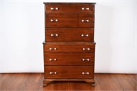 Vintage Chest On Chest Mahogany Dresser