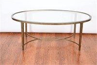 Vintage MCM Glass Top Cocktail Table