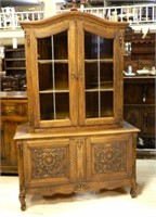 Louis XV Style Shell Carved Oak Display Cabinet.
