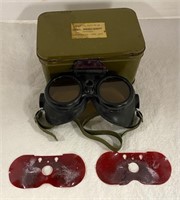 WW II Military Goggles in Tin