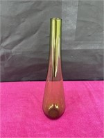 MCM green art glass vase, 15.75"