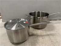 (1) 8in and (1) 10in Stainless Steel Sauce Pans
