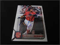 Jose Ramirez signed baseball card COA