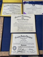 Vintage nursing diplomas Georgia lot