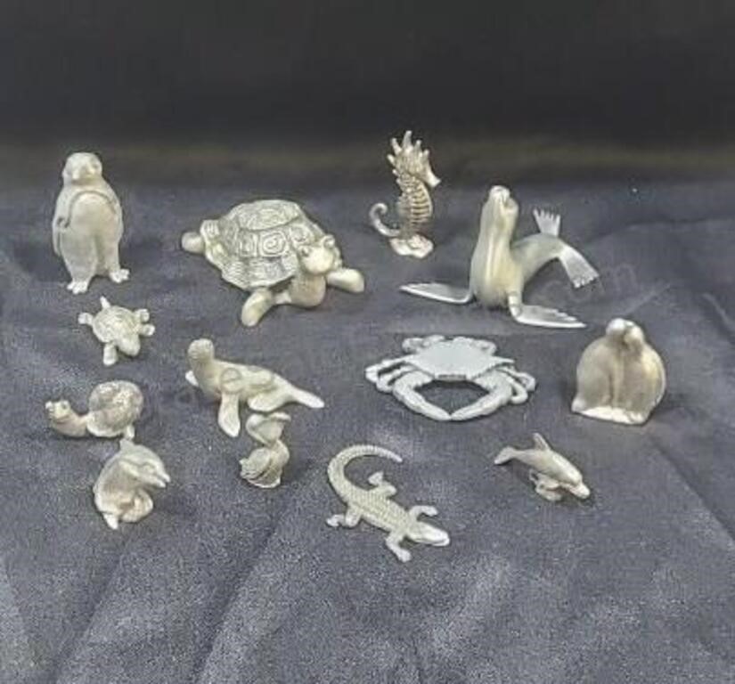 Pewter sea figures