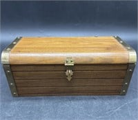 1969 Wooden Pirate Chest Style Jewelry Box