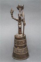 African Benin Figural Bronze Bell